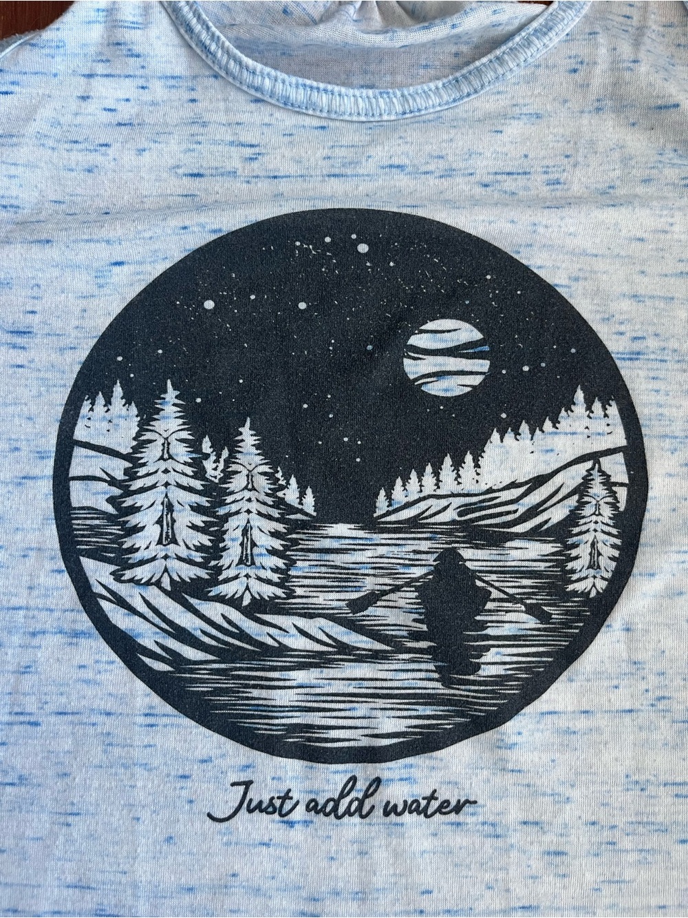 Bella Canvas light blue marled tee